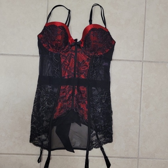 Victoria's Secret Other - Victoria's Secret Red and Black Lace Chemise